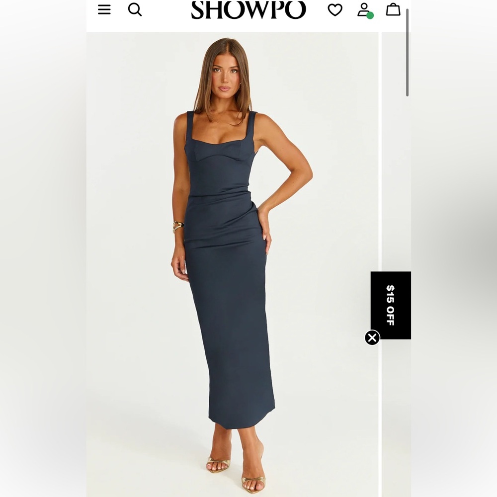 Showpo Navy Benita Midi Dress